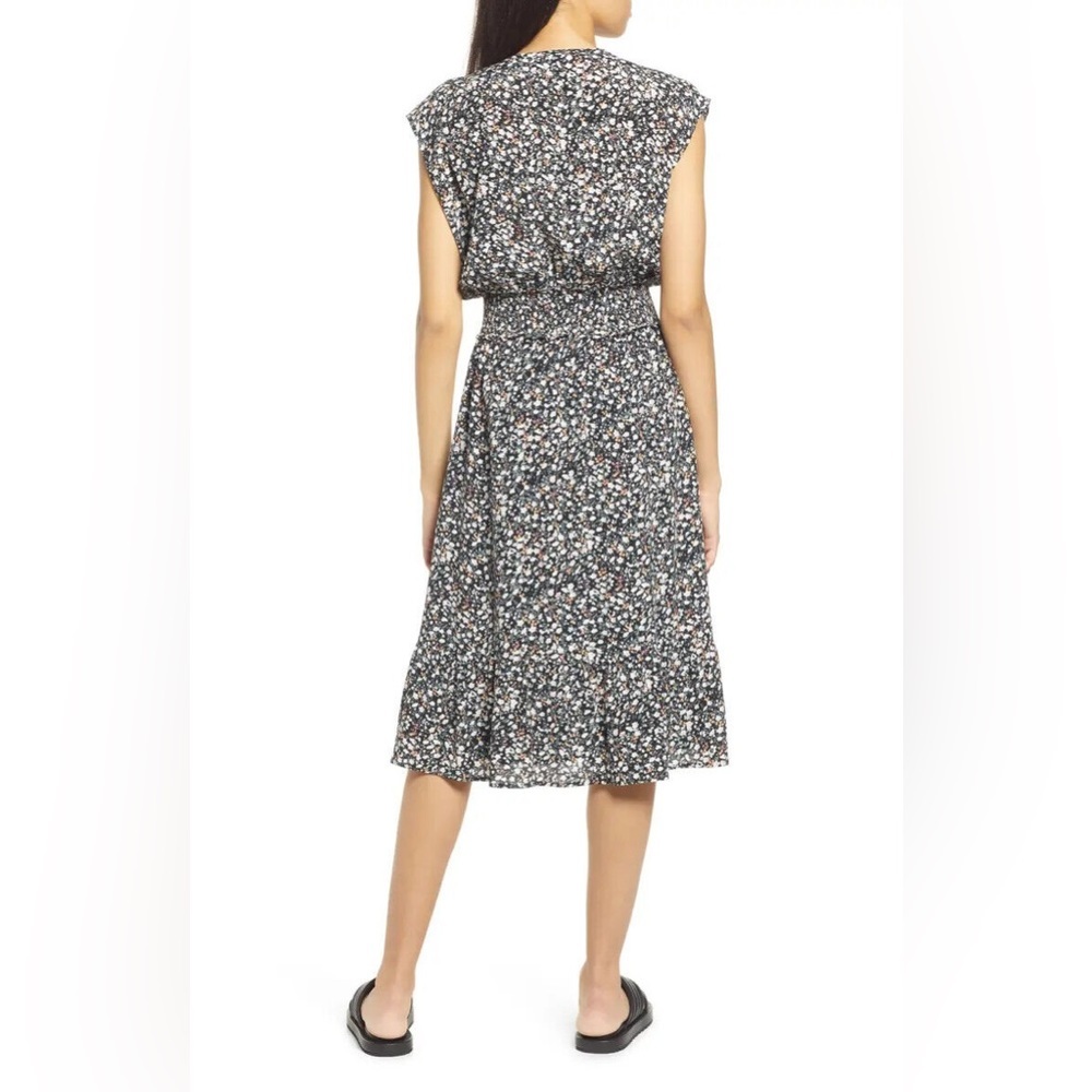 Rails Ashlyn Smocked Waist Midi Dress In Ivy Ditsy Floral Black White, XS - Picture 9 of 16